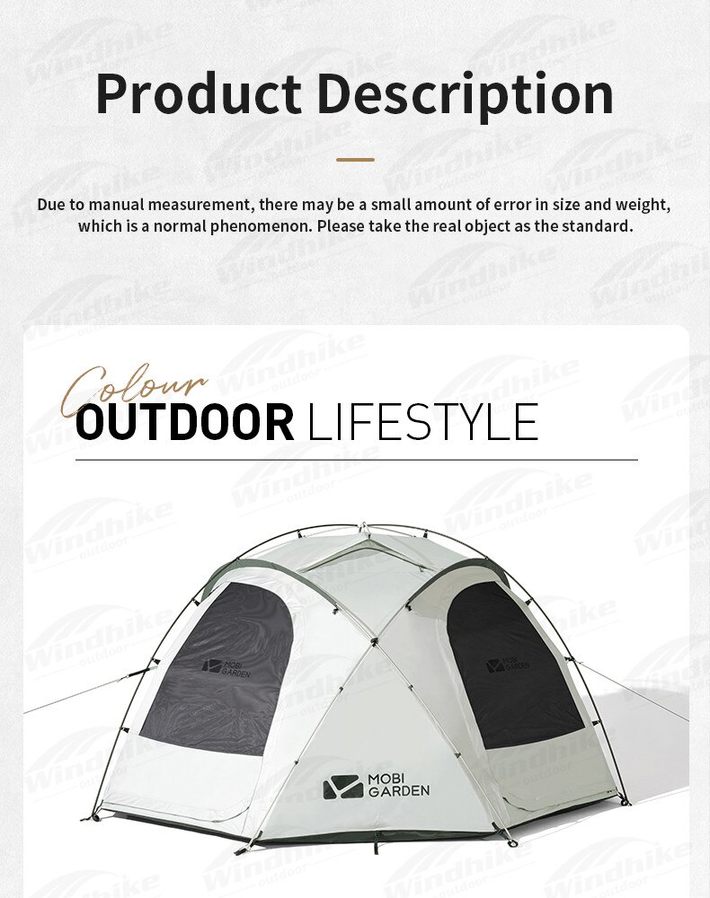 Cheap Goat Tents MOBI GARDEN Camping Royal Castle Tent 150D Oxford Cloth Portable Tent 5 Person Family Picnic Tent Aluminum Support Bracket UV50+   